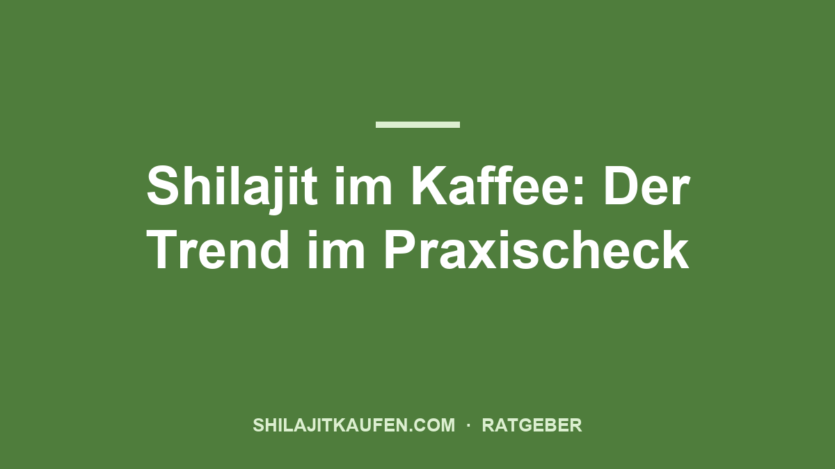 Shilajit im Kaffee: Der Trend im Praxischeck – Ratgeber shilajitkaufen.com