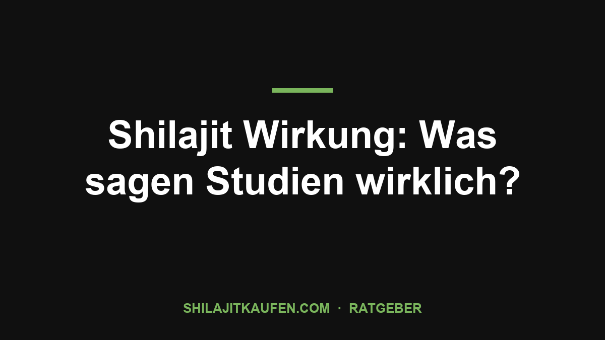 Shilajit Wirkung: Was sagen Studien wirklich? – Ratgeber shilajitkaufen.com