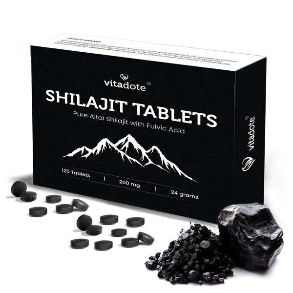 Shilajit Tabletten kaufen – Vitadote® Altai Shilajit, 400mg Tagesdosis