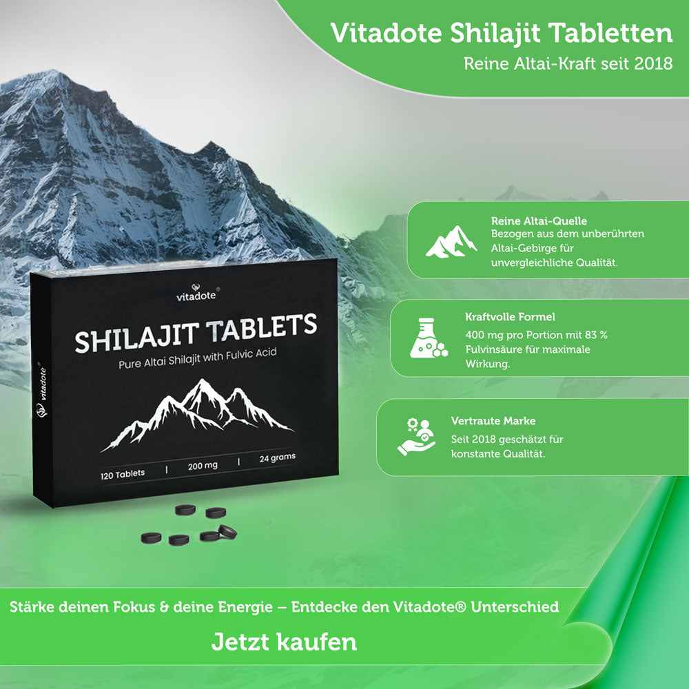 Vitadote Pure Shilajit Tabletten Altai Fulvosäure
