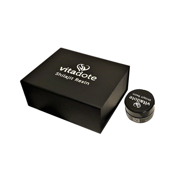 Vitadote® Shilajit Harz 30g – Geschenkbox mit UV-Schutzglas